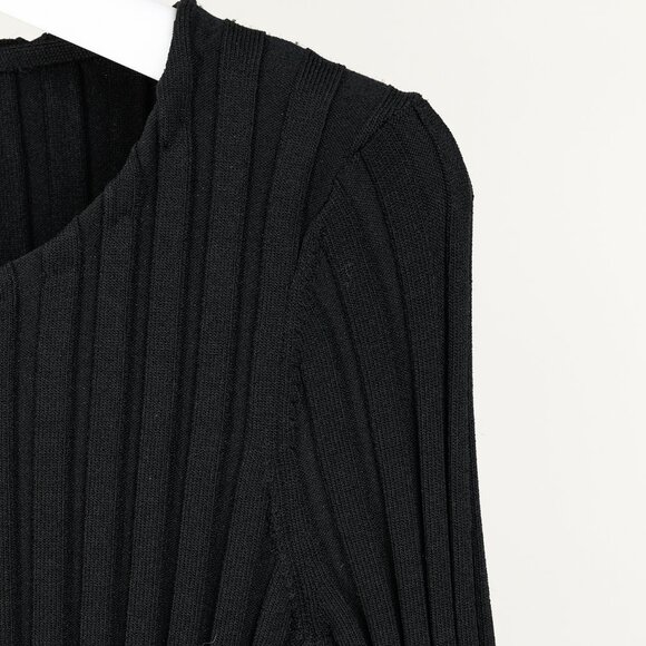 Cinq a Sept Pices Black Wide-Ribbed Knit Long Sleeve Pullover - Picture 4 of 8